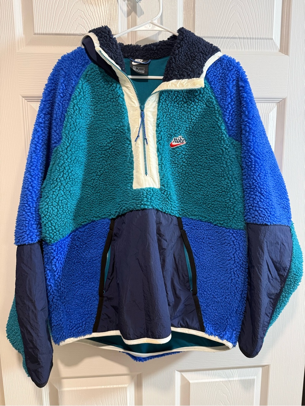 Nike Teal and Navy Sherpa-Lined Jacket